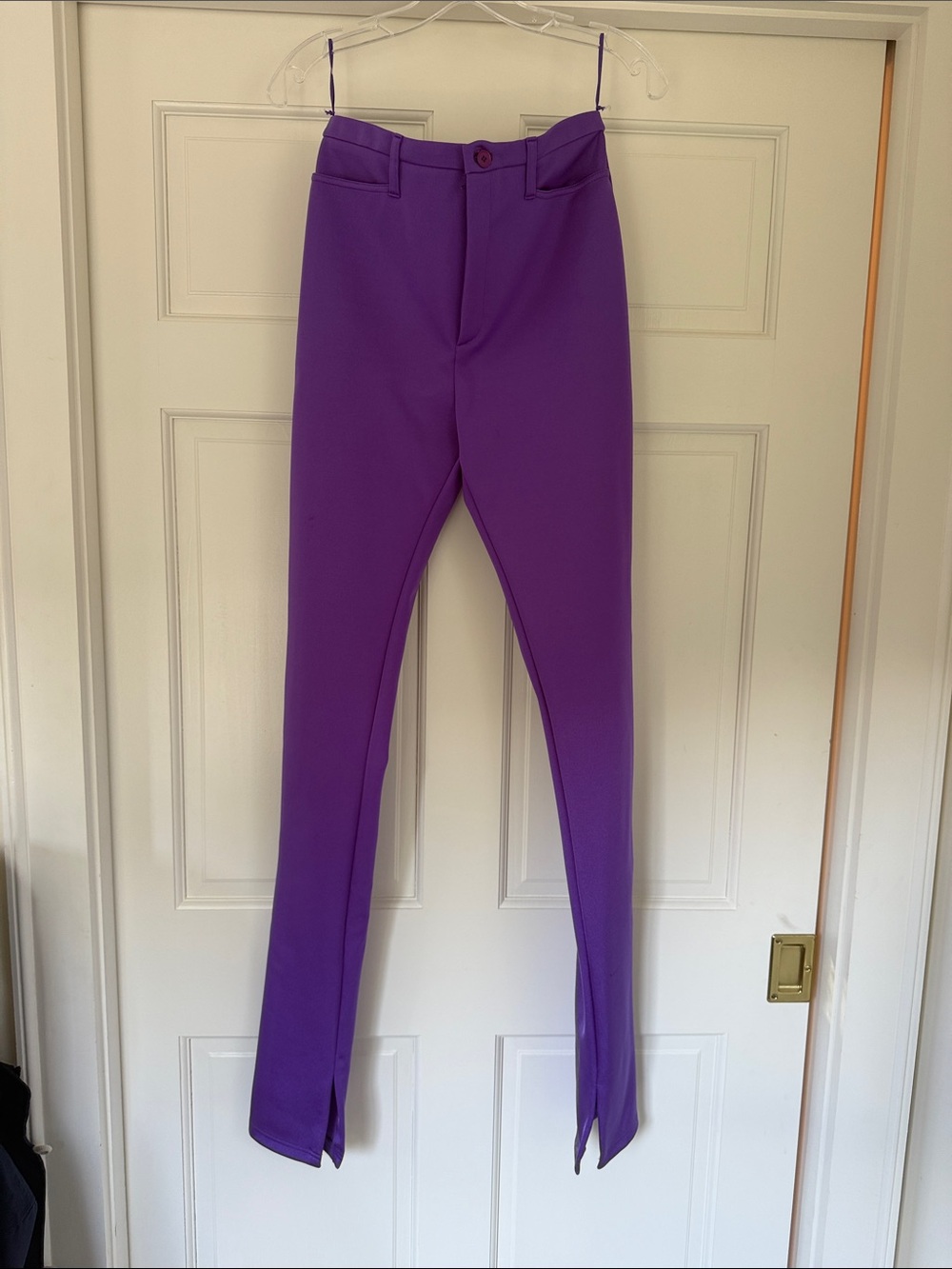 Balenciaga Purple Straight-Leg Women's Pants size 38 LONG!